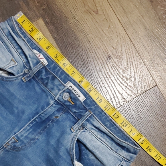 Vigoss Thompson Tomboy Blue Skinny Jeans with Distressed Fading - Picture 8 of 11